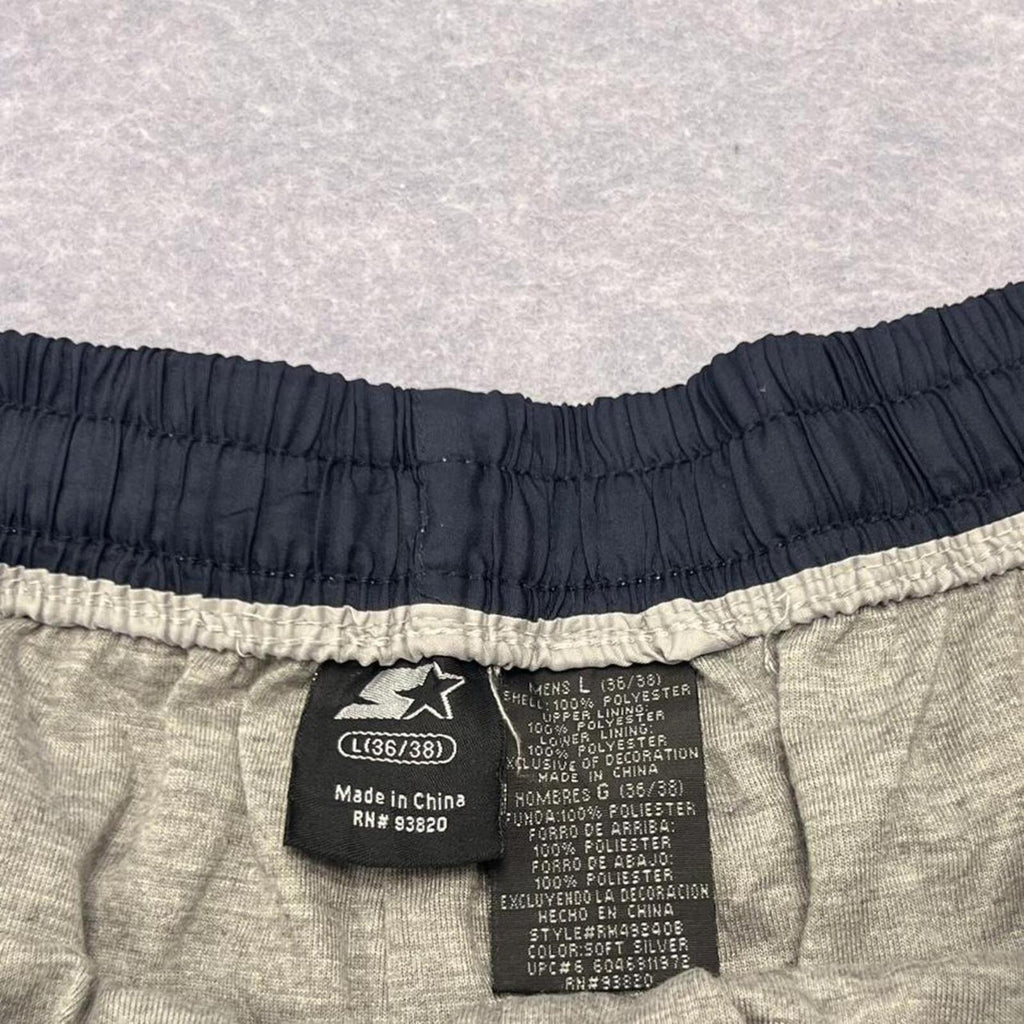 Vintage 90s Starter Men's Grey & Navy Stripe Parachute Baggy Track Pants Large