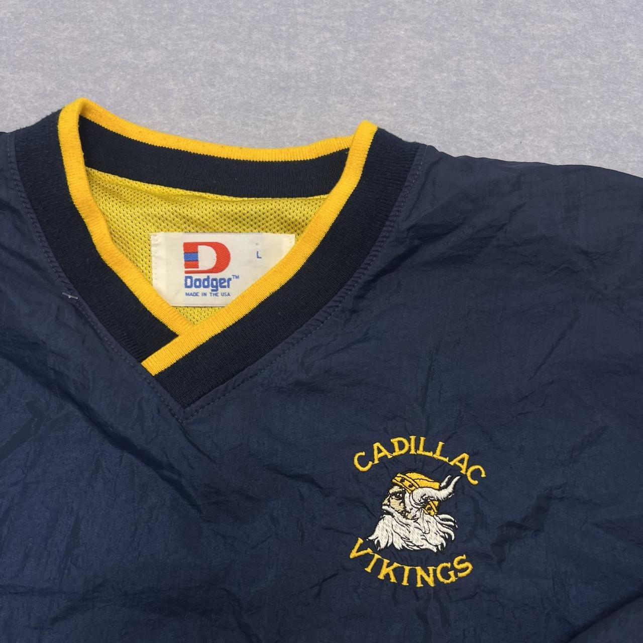 Vintage Dodger Cadillac Vikings Made in USA Navy Spray Jacket Collegiate Large