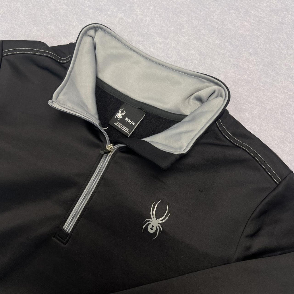 Spyder Performance Men’s Lightweight Black Quarter Zip Fleece Jumper Medium