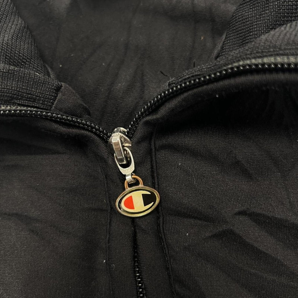 Vintage Champion USA Men's Black Windbreaker Track Jacket Y2K XL