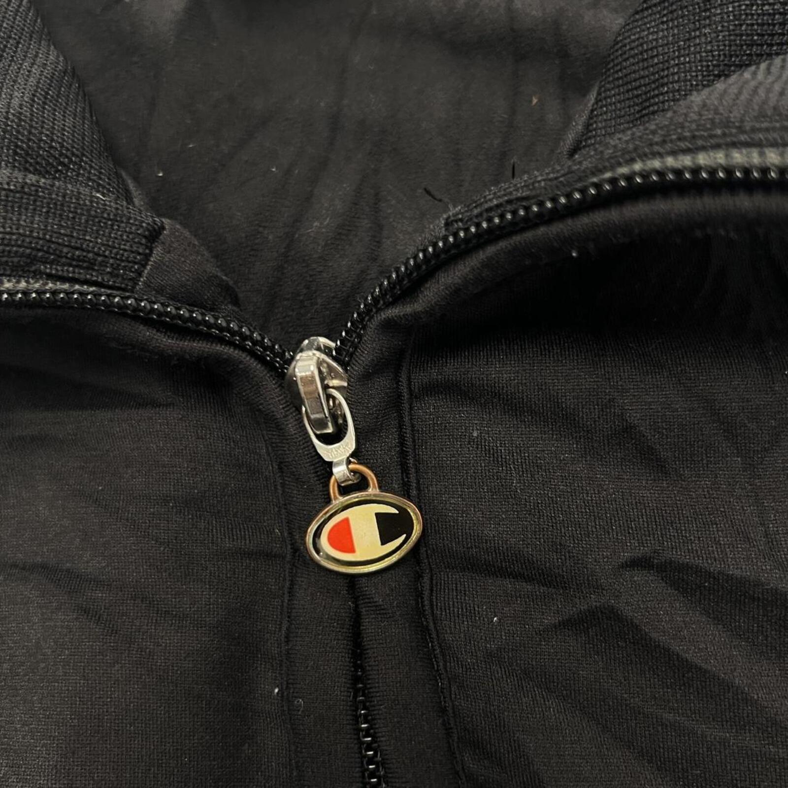 Vintage Champion USA Men's Black Windbreaker Track Jacket Y2K XL