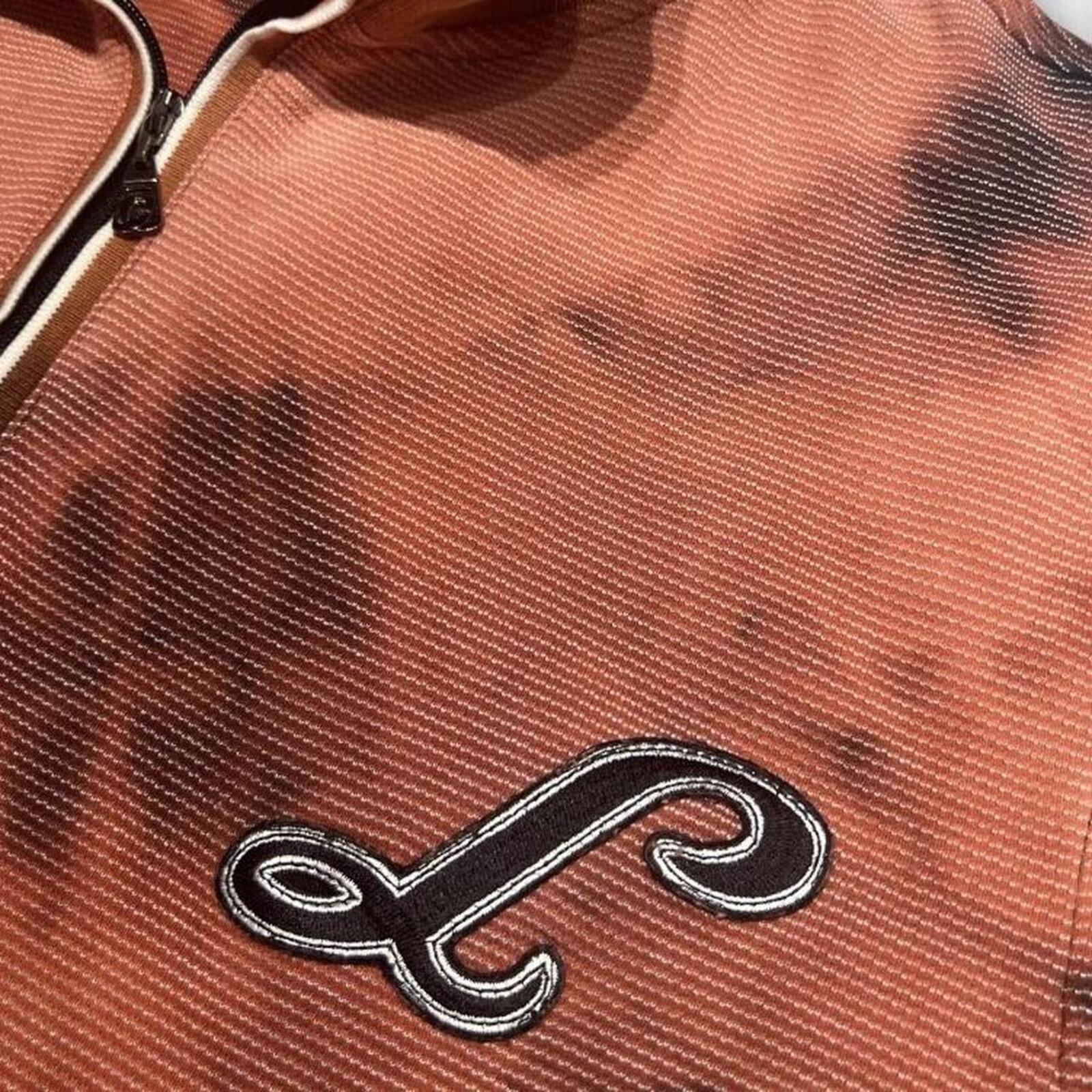 Vintage Domino Lamborghini Racing Men’s Orange & Black Metal Vent Jacket Large