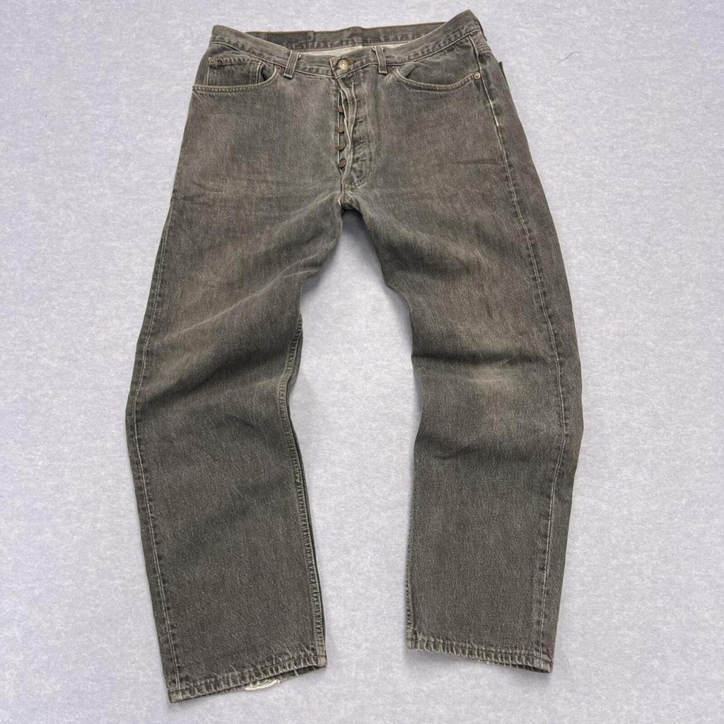 Vintage 1994 Levi’s 501 Grey Denim Jeans Made In USA Faded Distressed W38 L30