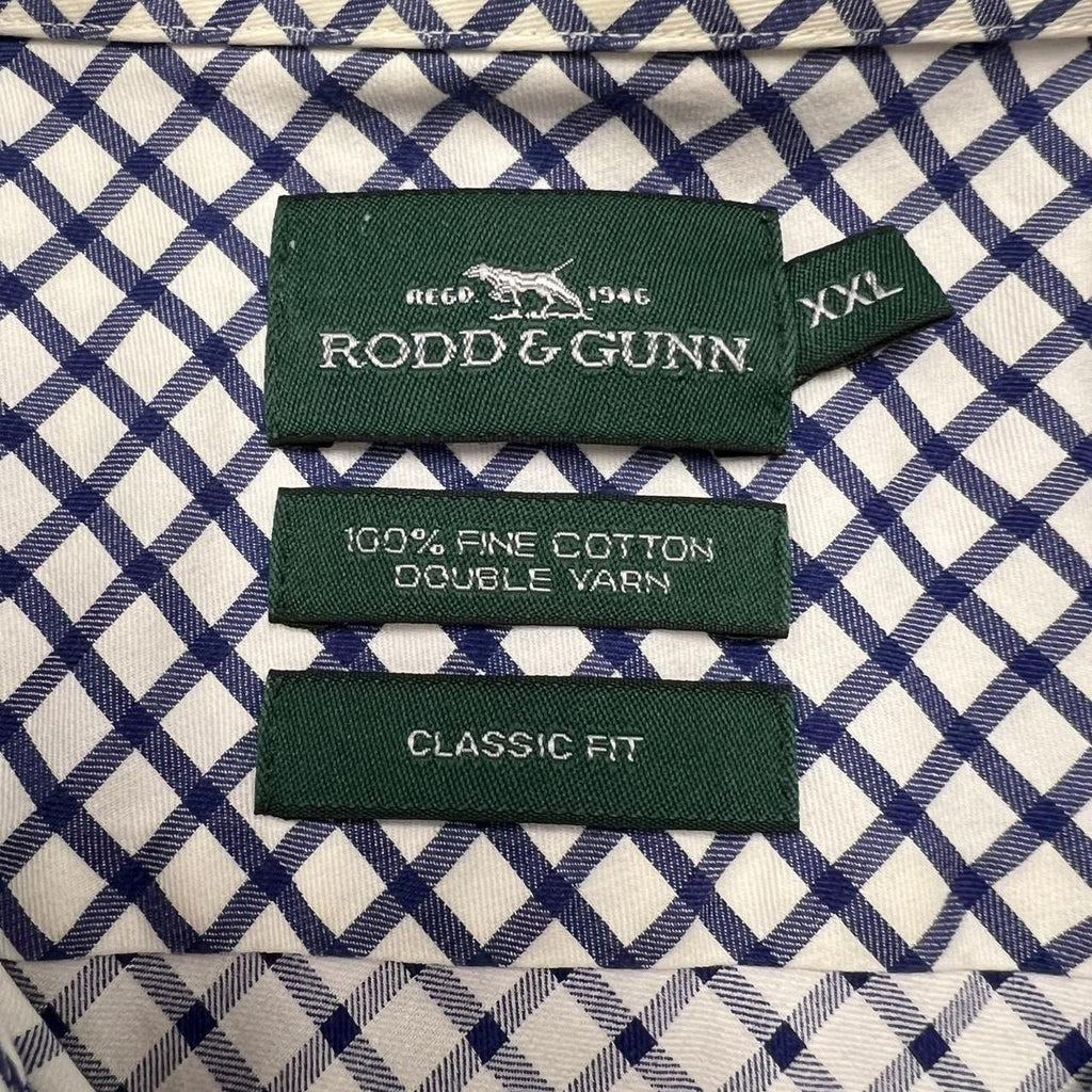 Vintage Rodd & Gunn Blue & White Checkered Oxford Preppy Button Up Shirt XXL