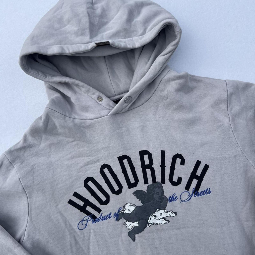 Hoodrich Streetwear Men's Grey Angel Cherub Graphic Pullover Hoodie Small