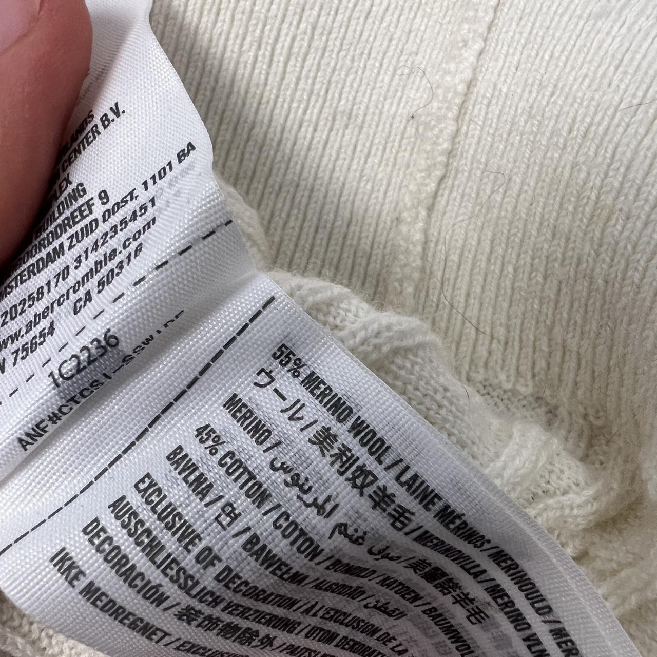 Vintage Abercrombie & Fitch Cable Knit Merino Wool Jumper Cream Medium