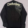 Vintage Quiksilver Surf Black Pinstripe L/S Shirt Skull Graphic Youth Boys 10