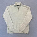 Rodd & Gunn Light Grey Marl 1/4 Zip Knit Sweater Men's Oversized Preppy Small
