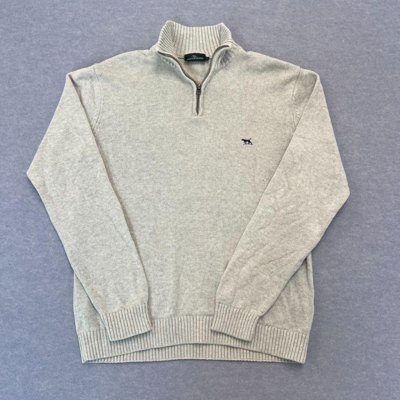 Rodd & Gunn Light Grey Marl 1/4 Zip Knit Sweater Men's Oversized Preppy Small