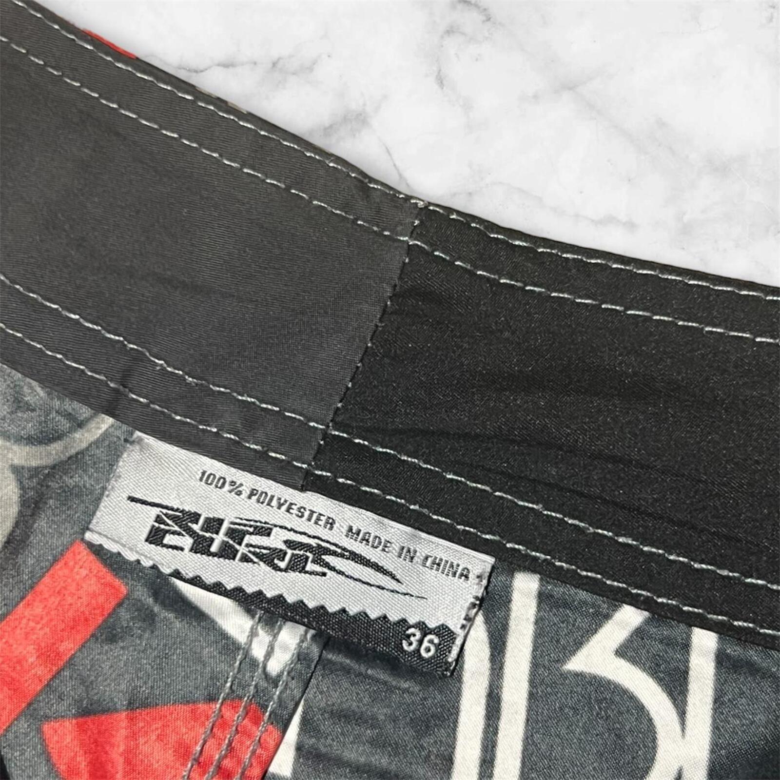 Vintage Rip Curl AOP Logo BoardShorts Red, White & Black Y2K Men’s Size 36”