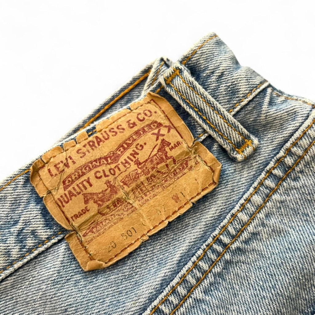 Vintage 1990 Levi's 501 Jeans Light Wash Straight Leg Denim Womens Size 12 W28”