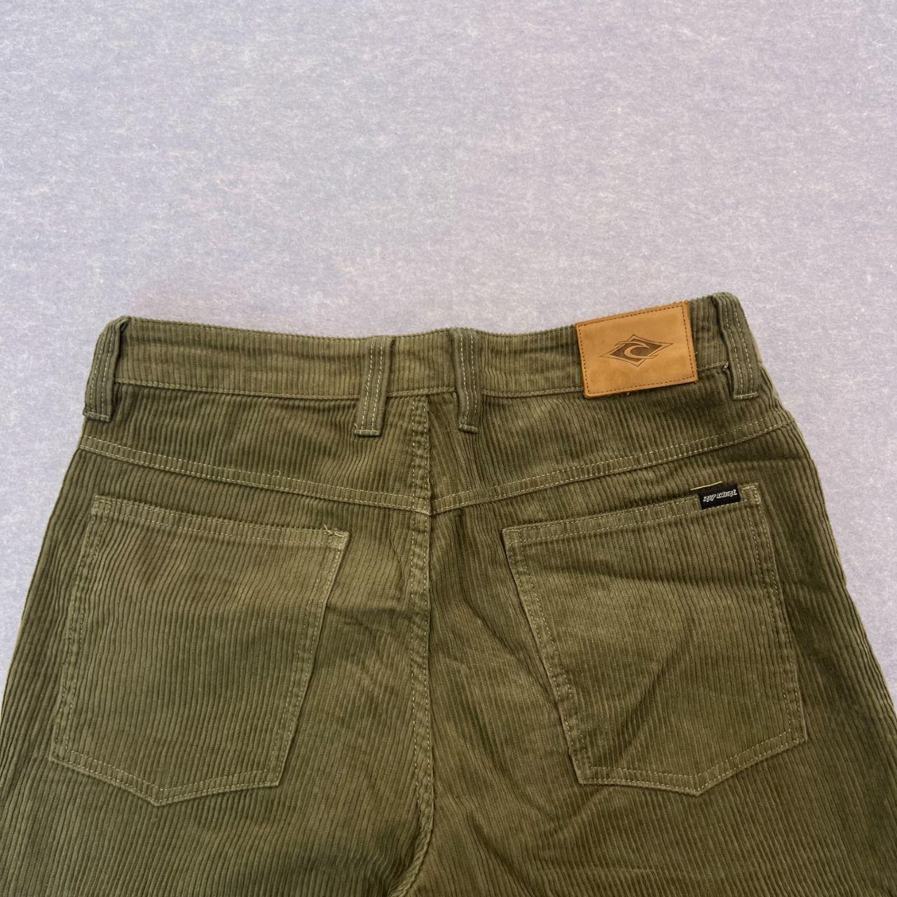 Vintage Rip Curl Surf Men's Olive Green Corduroy Chinos Trousers Size W28