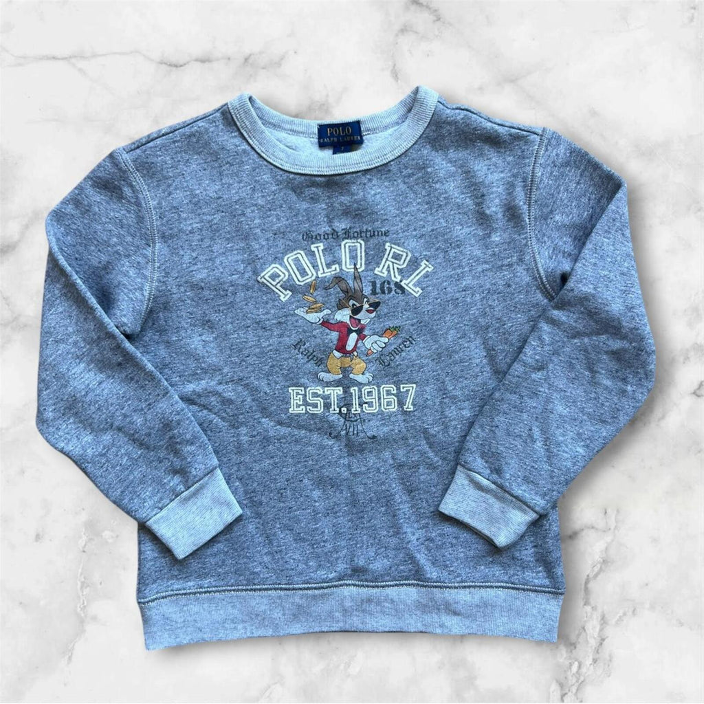POLO RALPH LAUREN LUNAR NEW YEAR RABBIT GREY SWEATSHIRT Youth Children Size 7