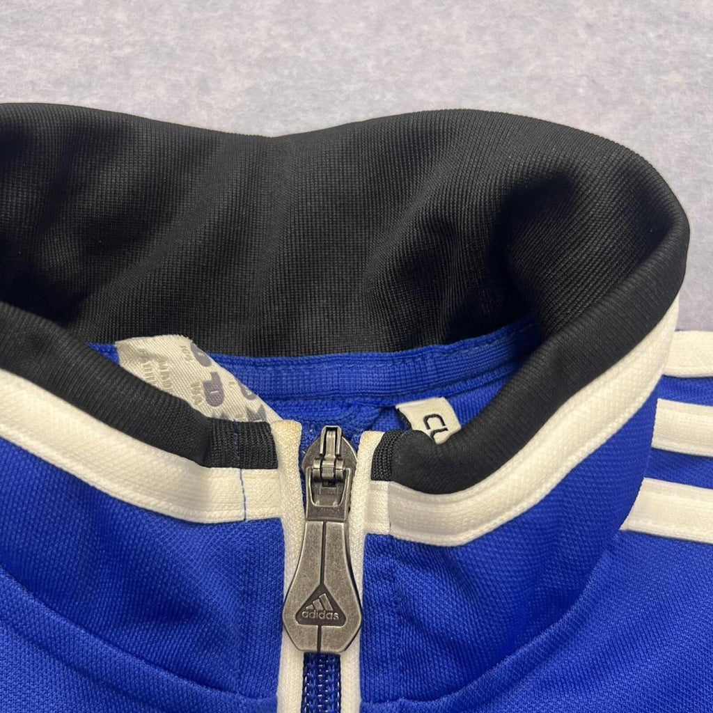Vintage Adidas Climacool Men's Royal Blue & Black Striped Y2K Track Jacket Small
