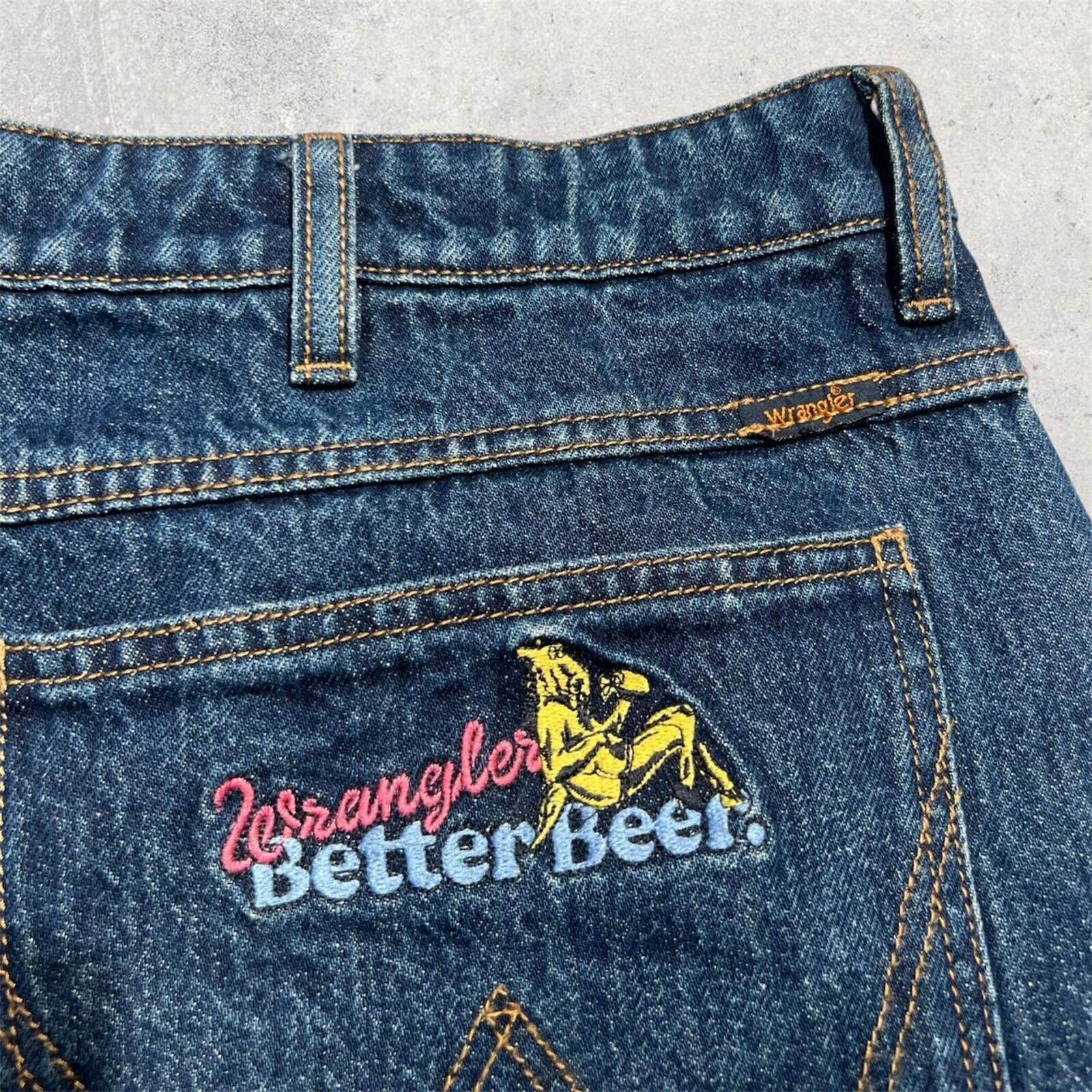 Wrangler x Better Beer Men's “SLAKER”  RARE Collab Carpenter Denim Jeans Skater Streetwear Size W36”