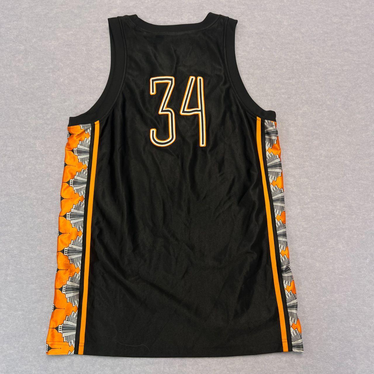 Vintage Adidas New York Ravens Basketball Jersey No.34 Black Orange Men's Medium