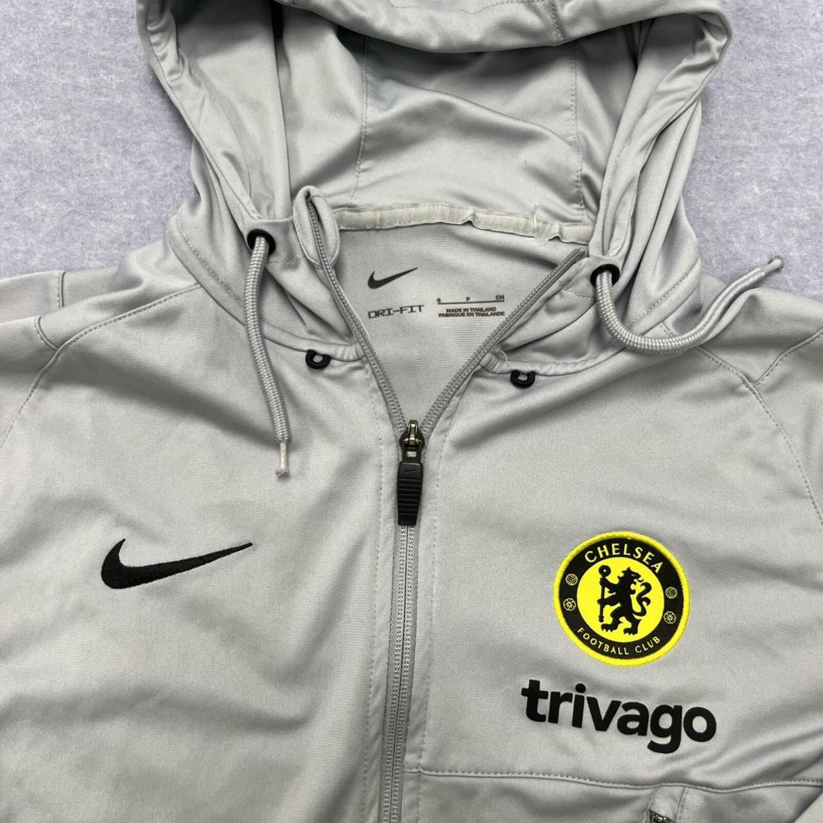 Nike 2021/22 Dri-FIT Chelsea FC Men's Grey Full Zip Hoodie Track Jacket Small