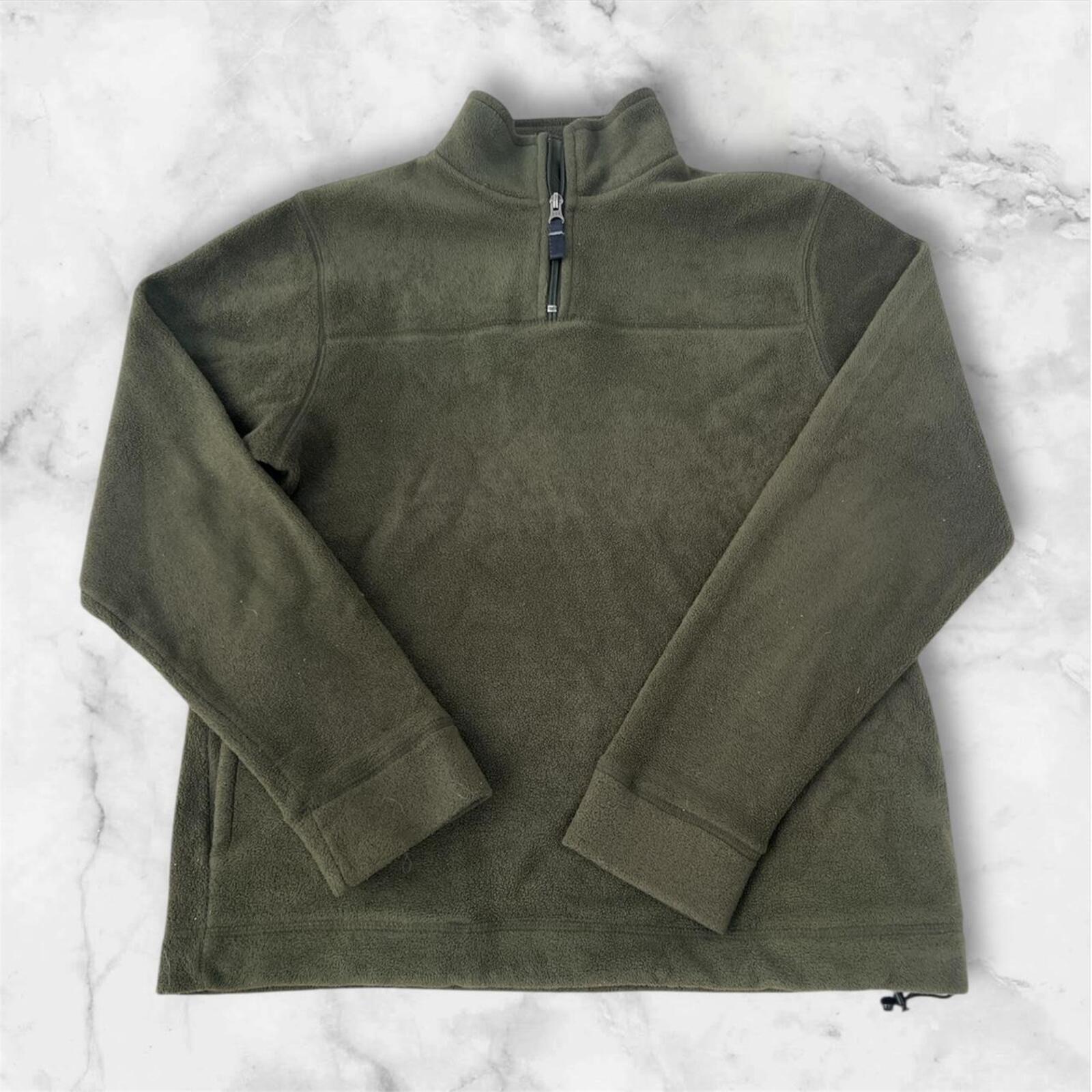 Vintage 1980’s GAP Forrest / Olive Green Fleece 1/4 Zip Jumper Men’s Small