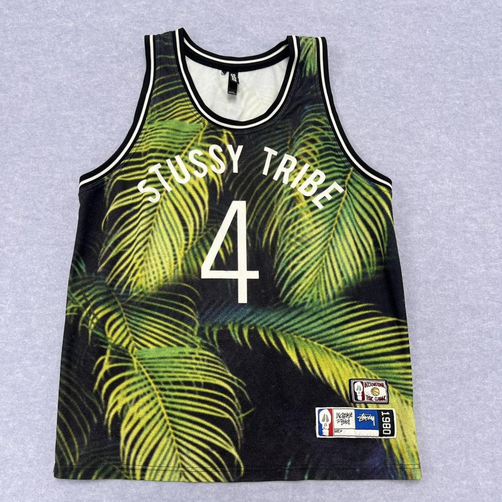 Vintage Stussy International Tribe Classic Basketball Jersey Streetwear Medium