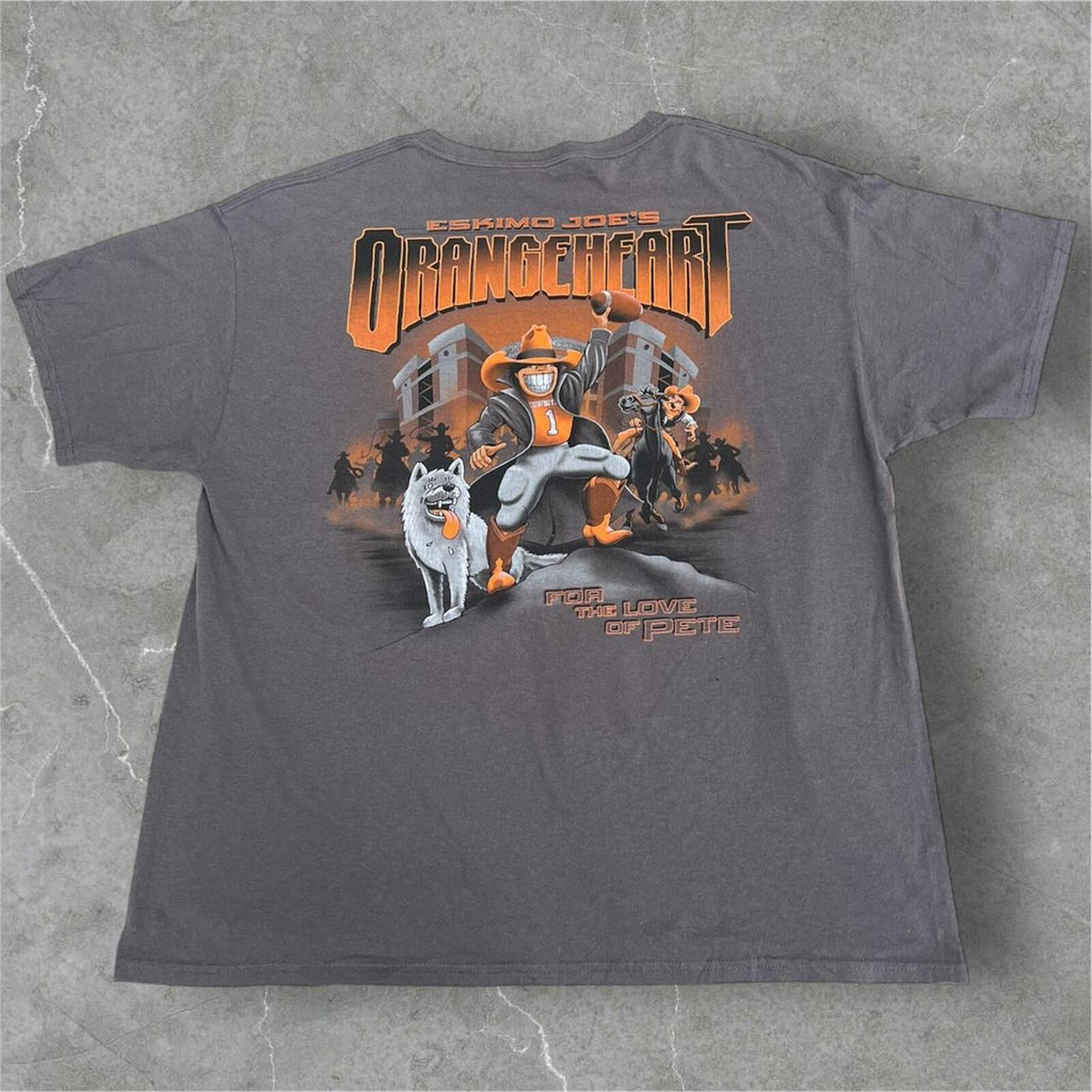 Vintage Eskimo Joe's Orange Heart Cowboy's For the Love of Pete T-Shirt Men's Large