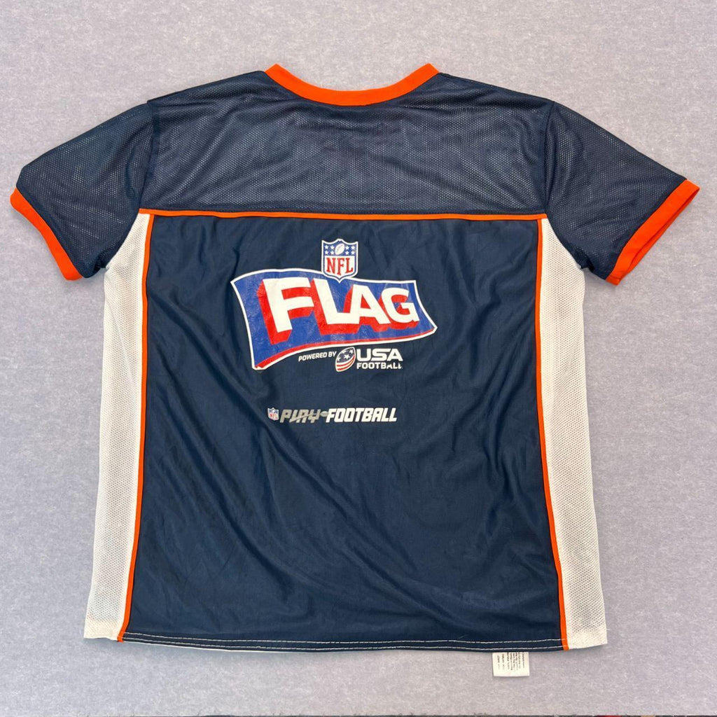 Vintage Denver Broncos NFL Flag Football Reversible Jersey Navy & White  Large