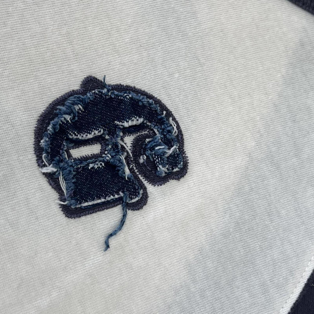 Vintage Guess Mens Navy & White No.81 Jersey T-Shirt Embroidered Logo Y2K Streetwear Size XL