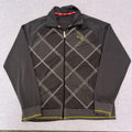 Vintage Puma Sports Men's Charcoal Grey Full Zip Geometric AOP Track Jacket XL