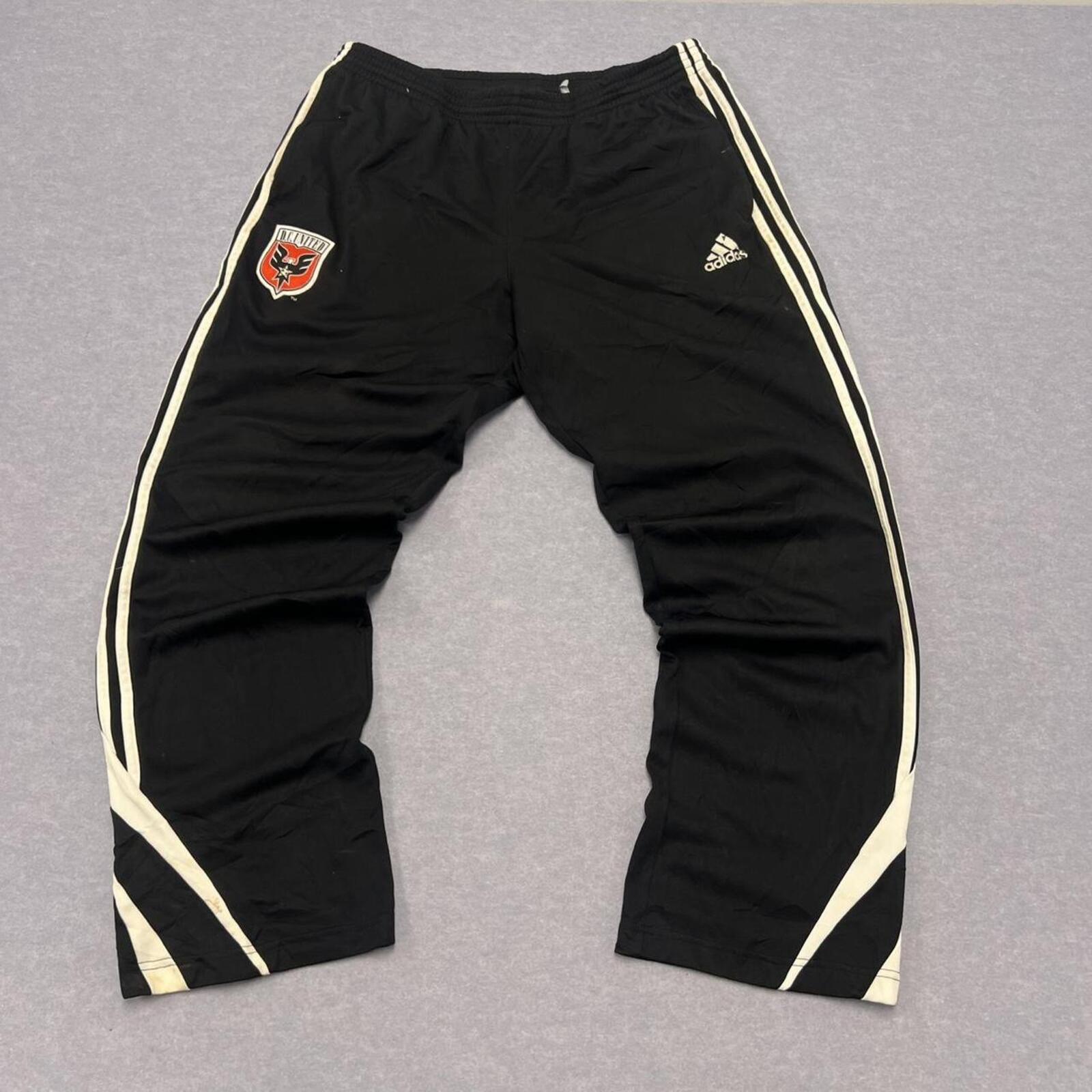 Vintage 2008 Adidas DC United MLS Warmup Track Pants Baggy Black Men's Large
