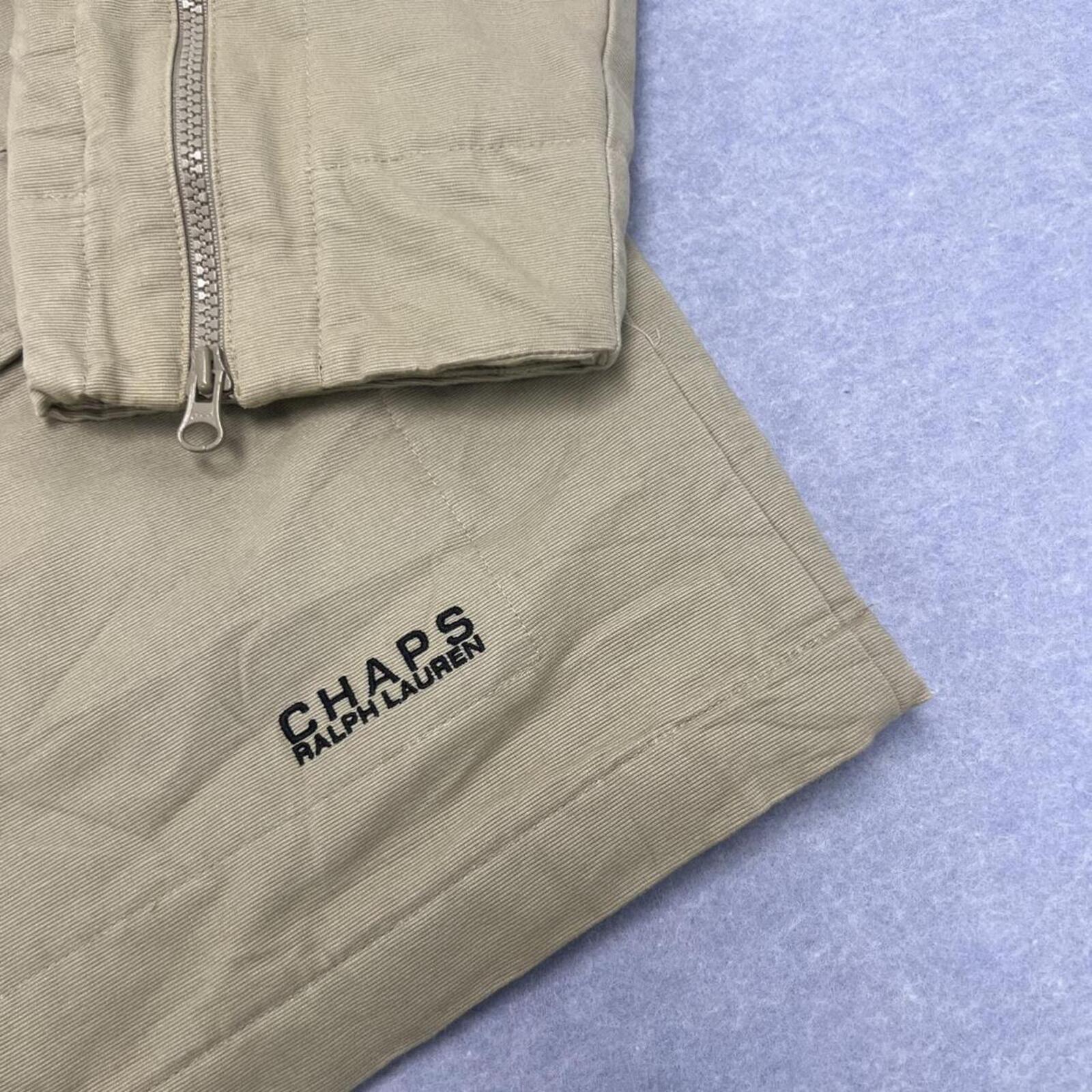 Vintage 90’s Chaps Ralph Lauren Men's Cream Beige Zip Up Field Jacket Large