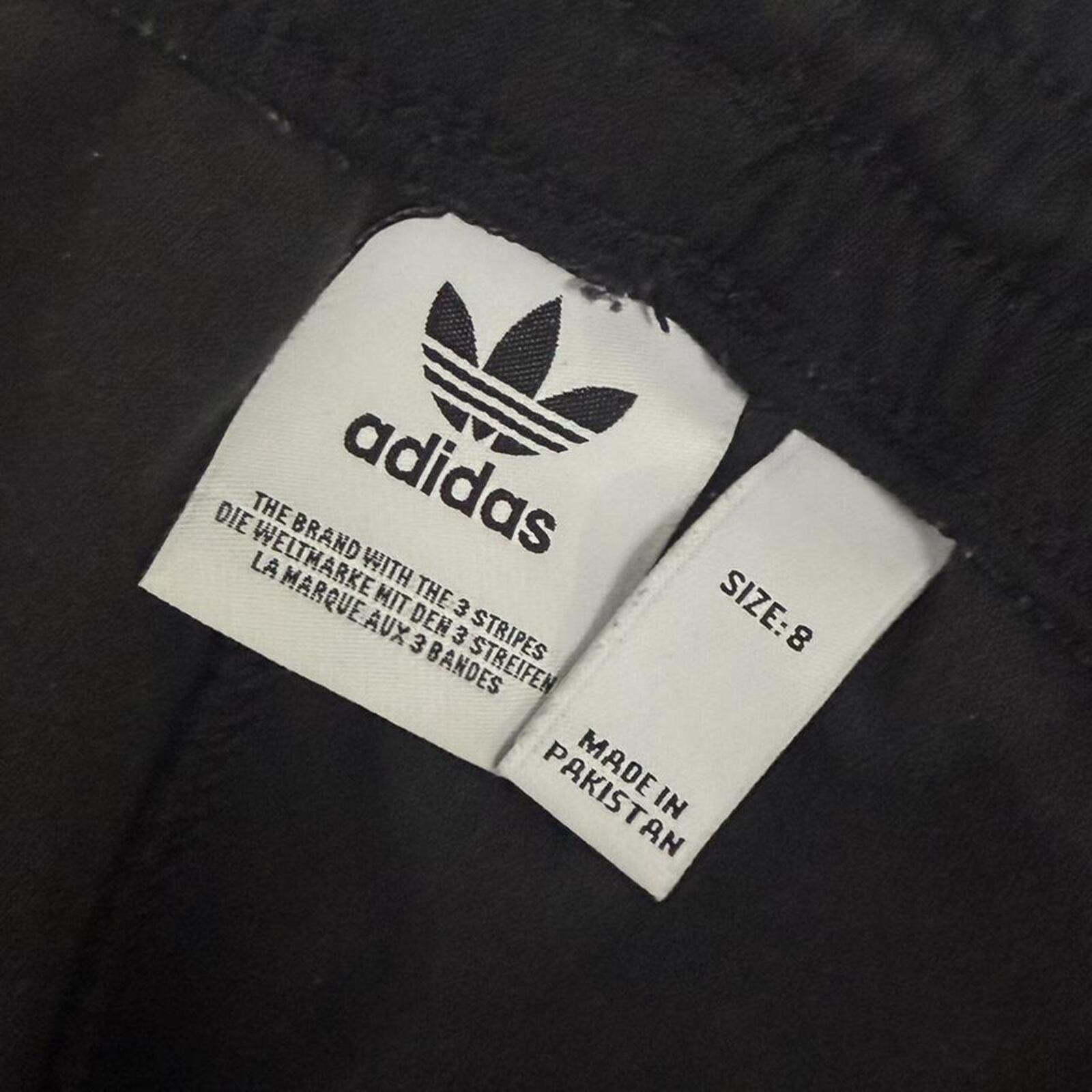 Vintage Adidas Originals Women's Black & White Striped Track Pants / Joggers Y2K Size 8