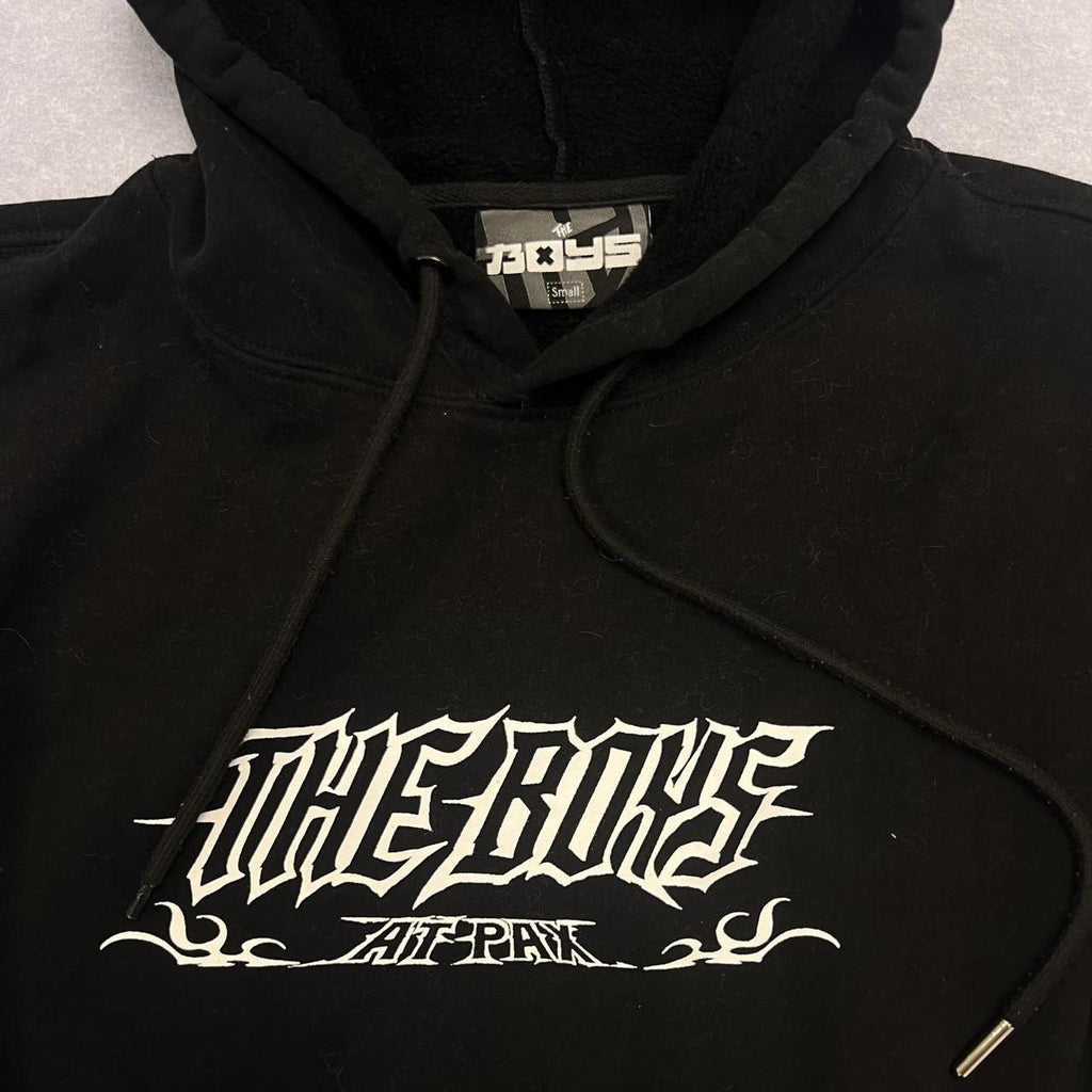 The Boys Warren James YouTube Merch Black & White Graphic Hoodie – Small