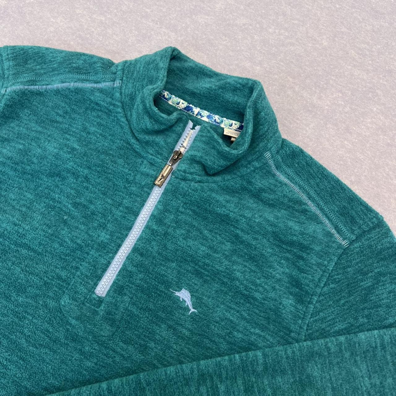 Tommy Bahama Cloud Peak 1/2 Zip Teal Blue Green Pullover Jumper Men’s Large