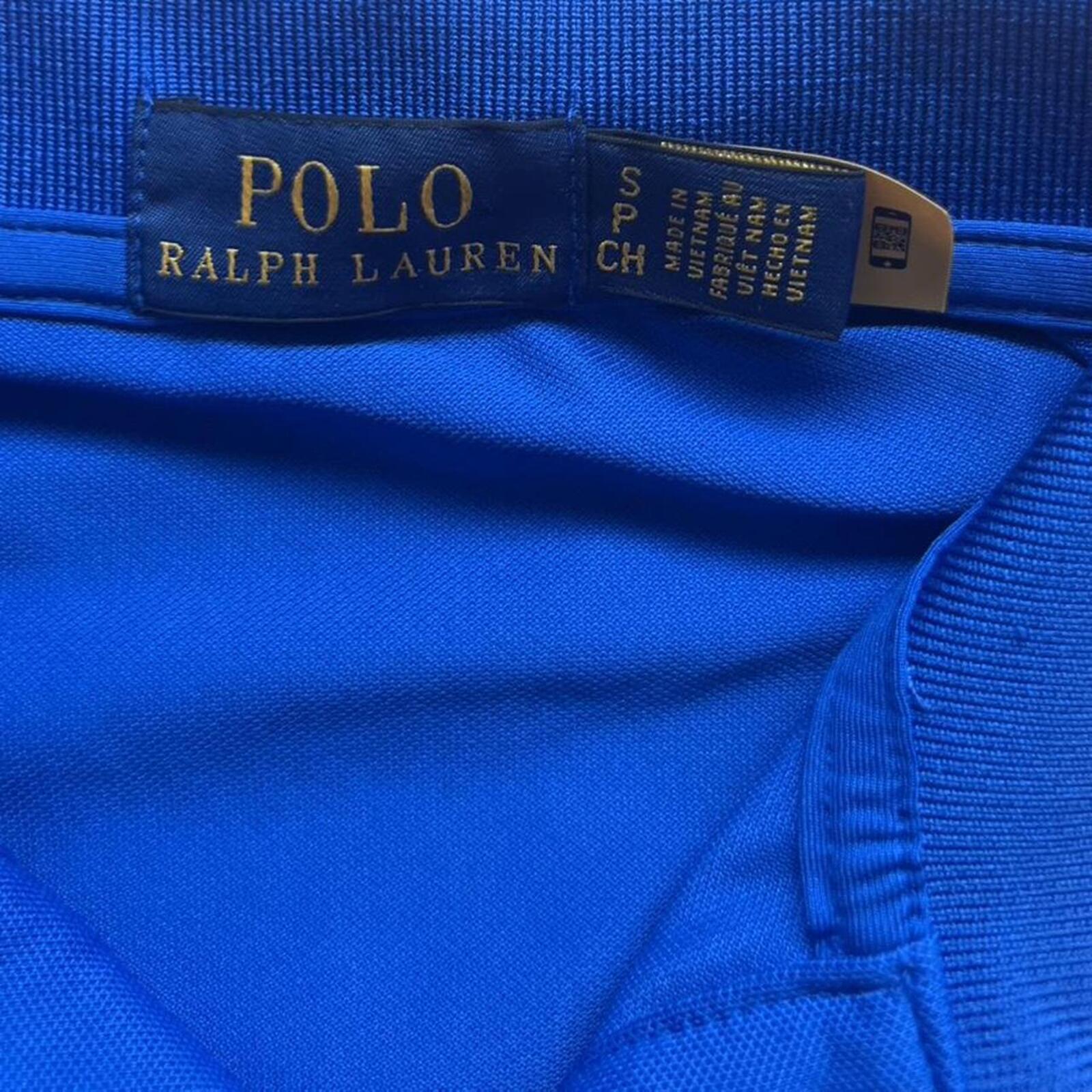 Polo Ralph Lauren Men’s AO Australian Open Tennis 2024 Navy Blue & Orange Big Pony Sports Longsleeve Polo Small
