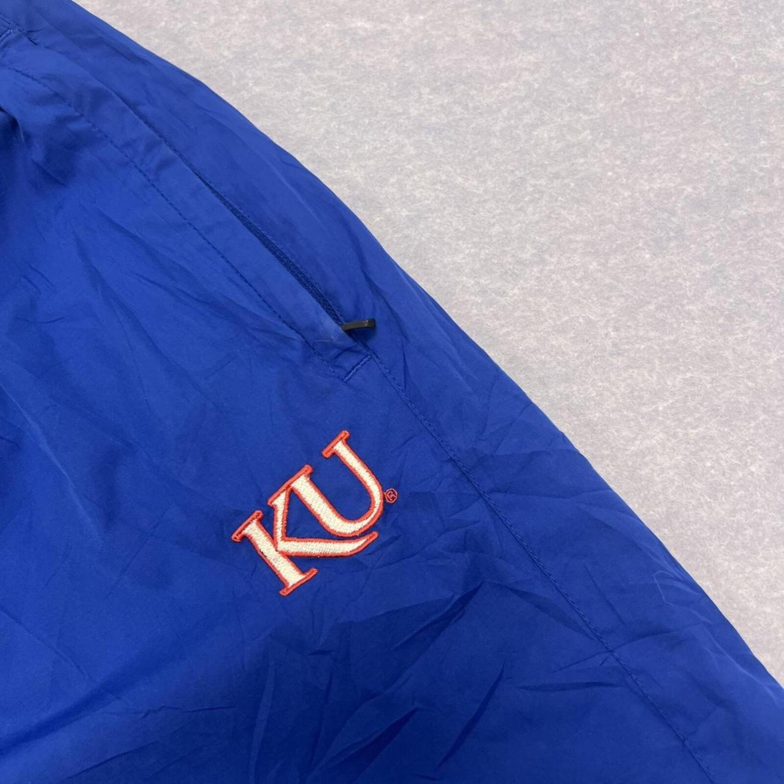 Vintage Adidas Kansas Jayhawks KU NCAA Royal Blue Baggy Track Pants Men's XL