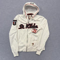 Vintage Retro St Kilda Saints First 18 Women's White Zip Hoodie AFL Size 12