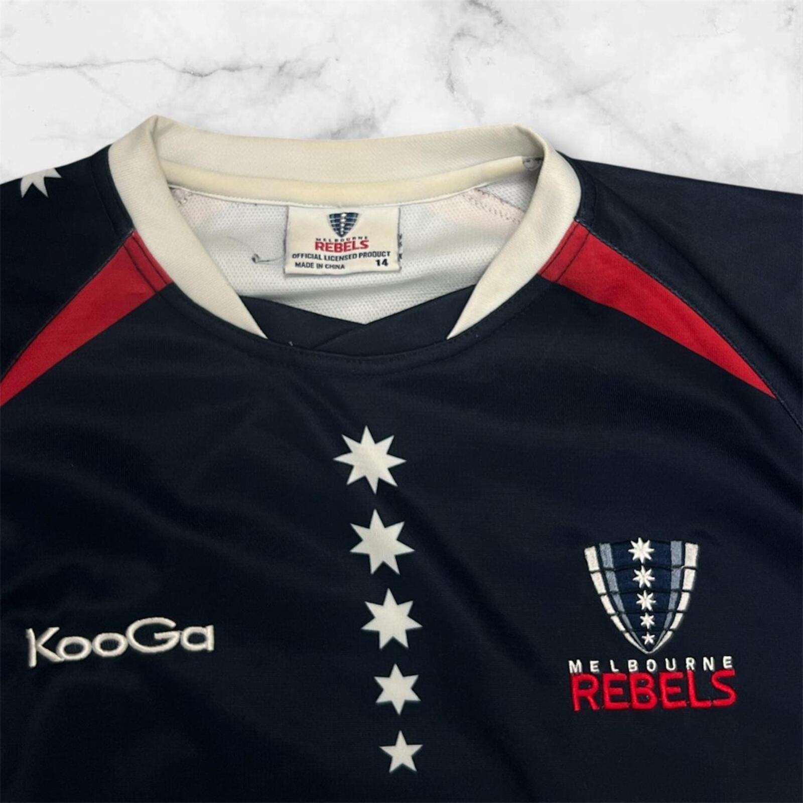 KooGa Melbourne Rebels Youth Kids Home Rugby Union Jersey Size 14