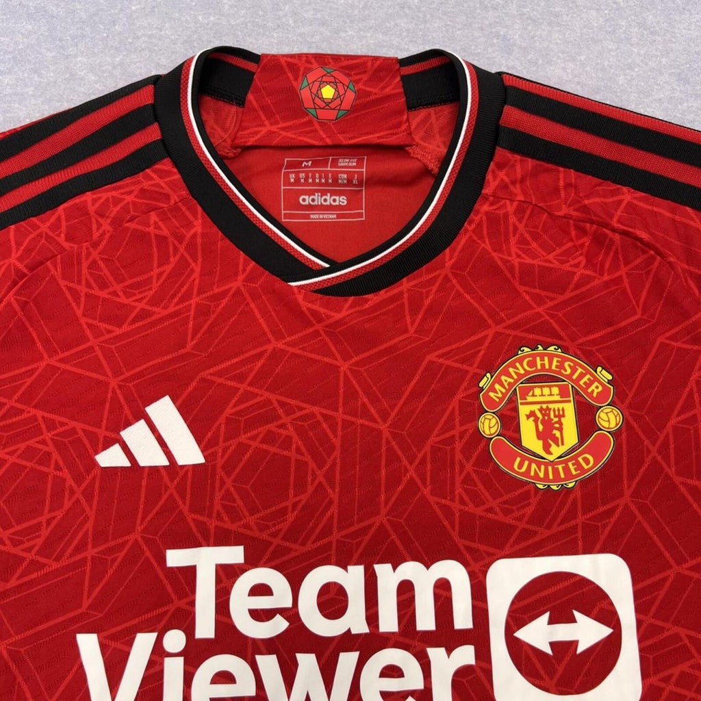2023/24 Manchester United Adidas Authentic Home Jersey #8 Bruno Fernandes Medium