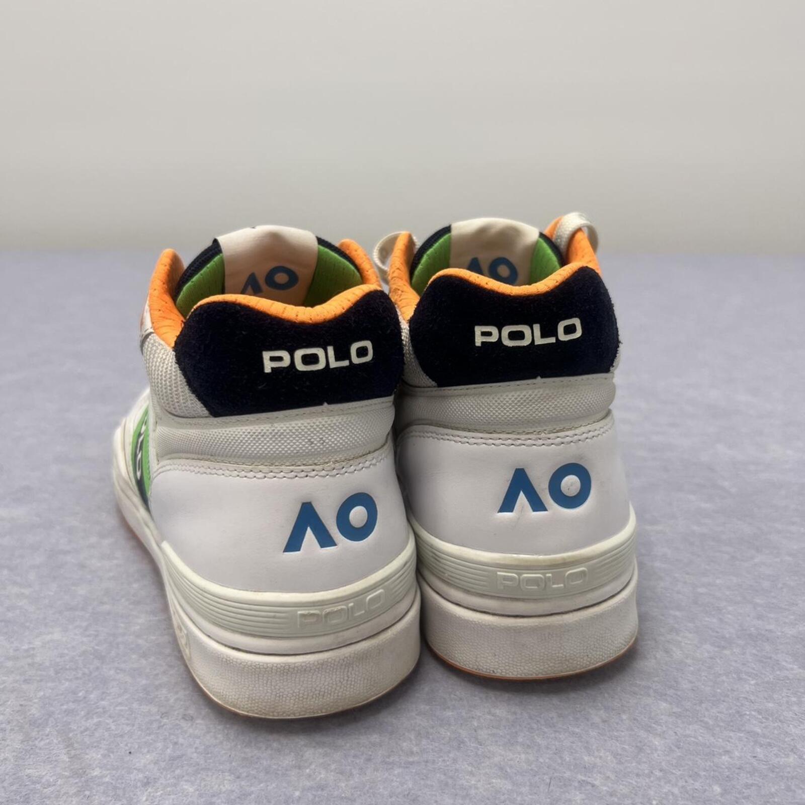 Polo Ralph Lauren Australian Open White & Navy Tennis Court Sport Sneakers US8.5 EU40