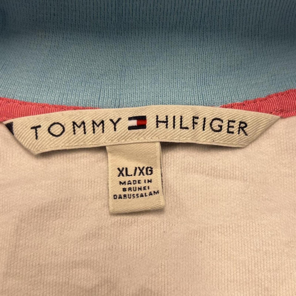 Vintage 90s Tommy Hilfiger Baby Blue & White Track Jacket Y2K Retro Men's XL