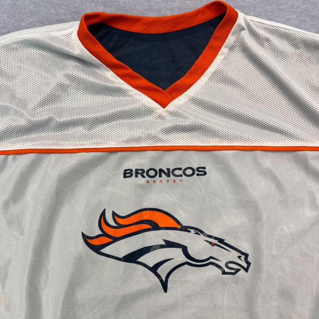 Vintage Denver Broncos NFL Flag Football Reversible Jersey Navy & White  Large