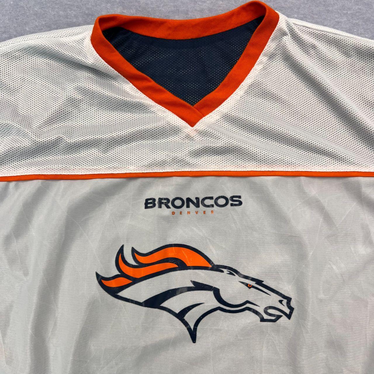 Vintage Denver Broncos NFL Flag Football Reversible Jersey Navy & White  Large
