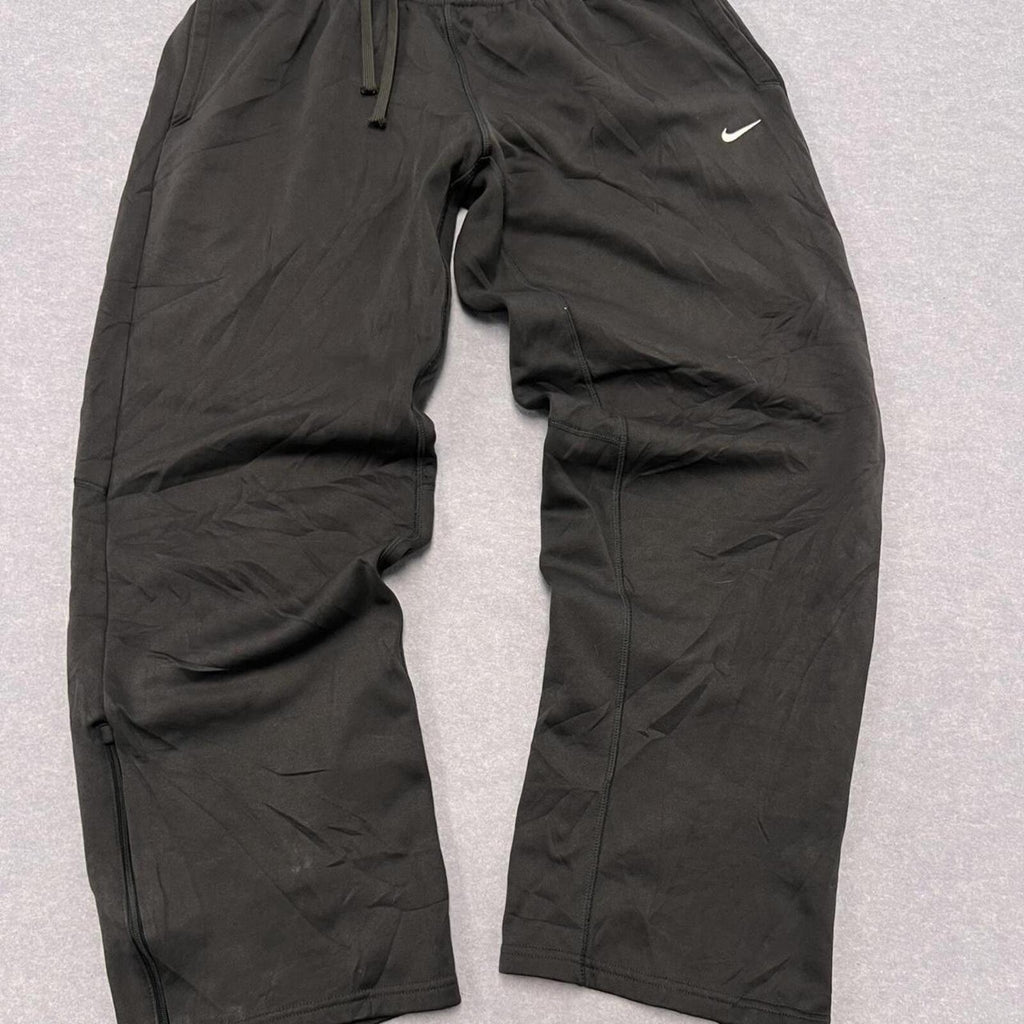 Vintage Nike Therma-Fit Men’s Dark Grey Baggy Track Pants Zip Streetwear Y2K XL