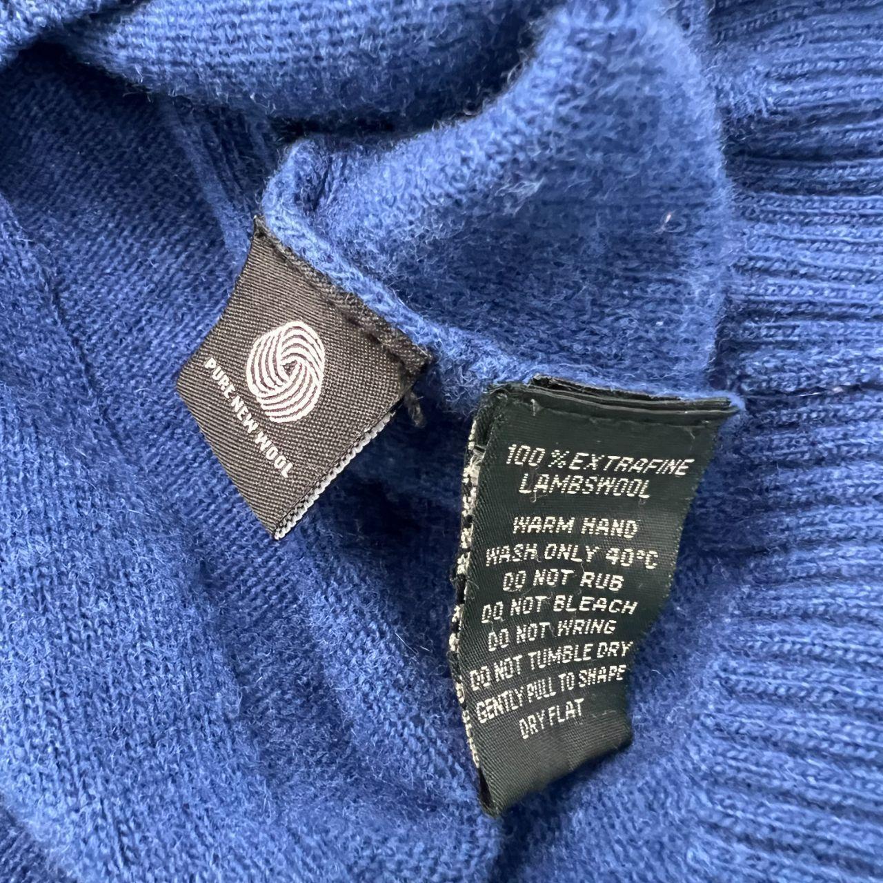 Rodd & Gunn Extra Fine Merino Wool Blue & Black V-Neck Knit Sweater Men's Large