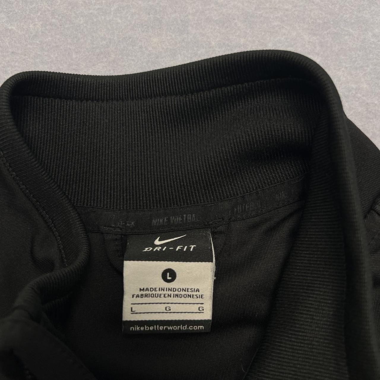 Vintage Nike Women’s Black & White Full Zip Track Jacket Y2K Dri-Fit Large