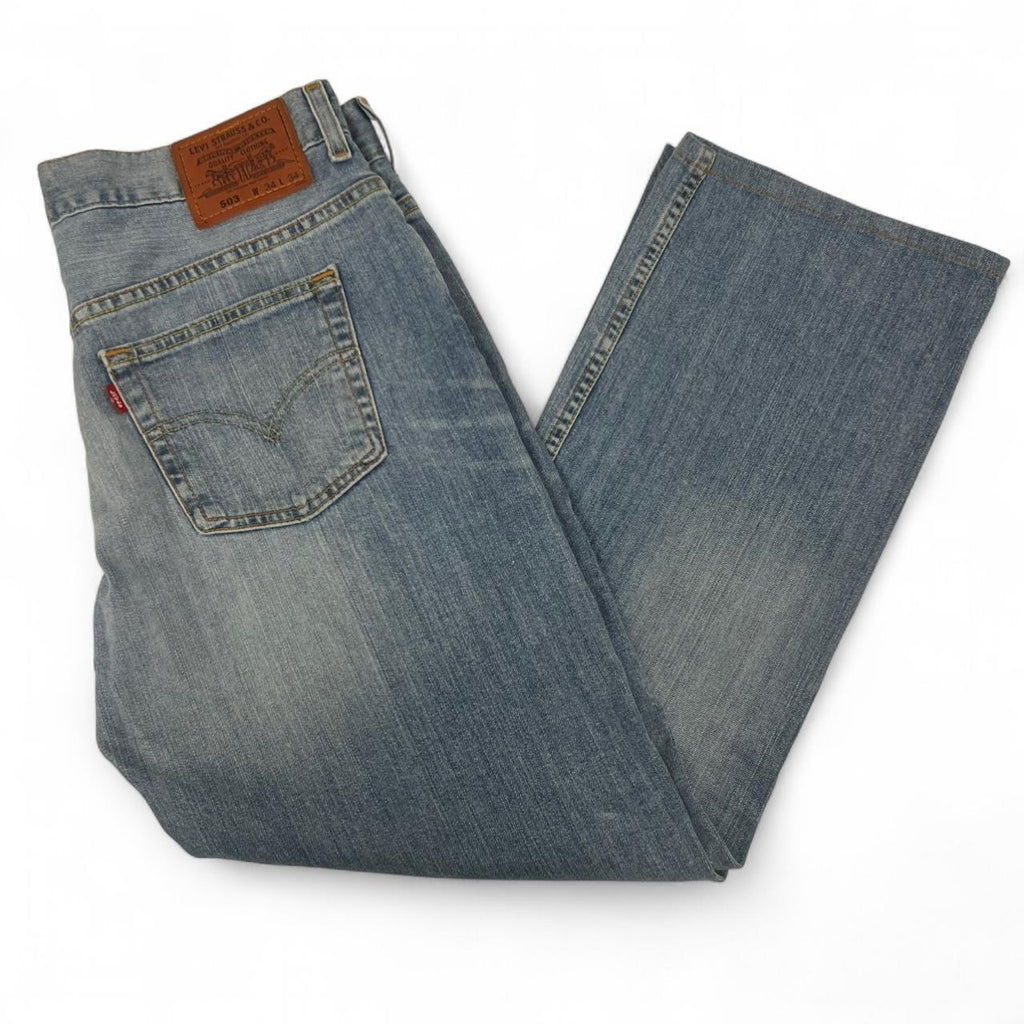 Vintage 2008 Levi's 503 Bootcut Jeans Light Wash Stretch Denim Y2K Mens W34 L34