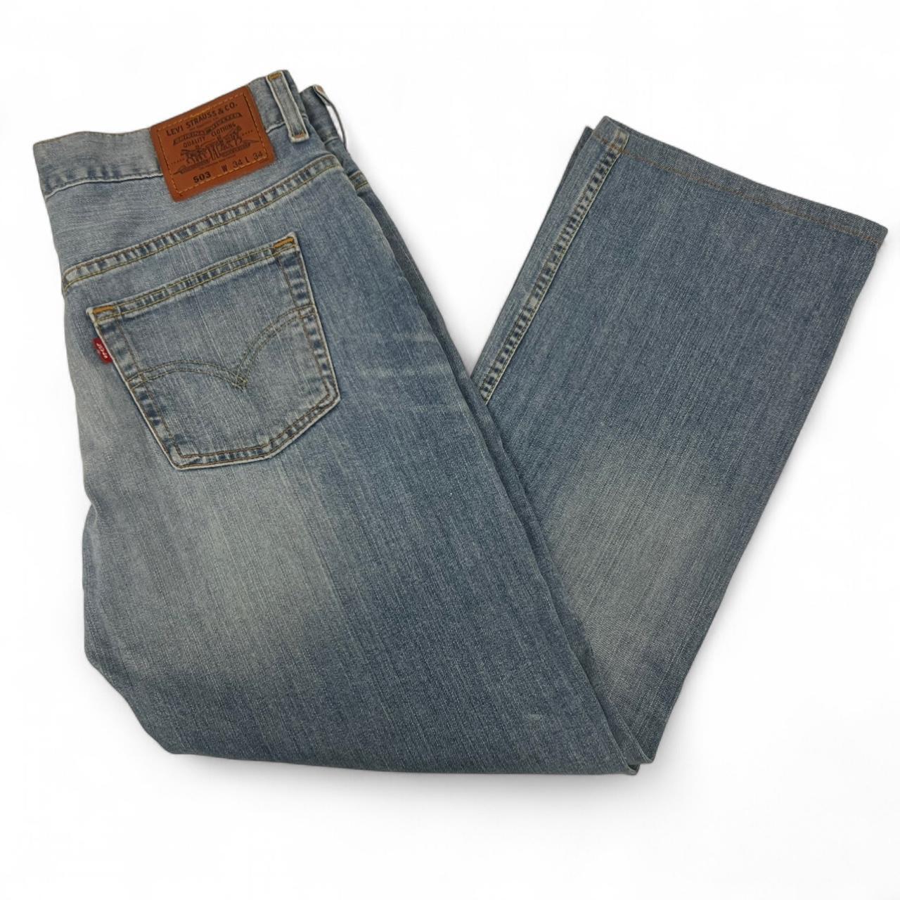 Vintage 2008 Levi's 503 Bootcut Jeans Light Wash Stretch Denim Y2K Mens W34 L34