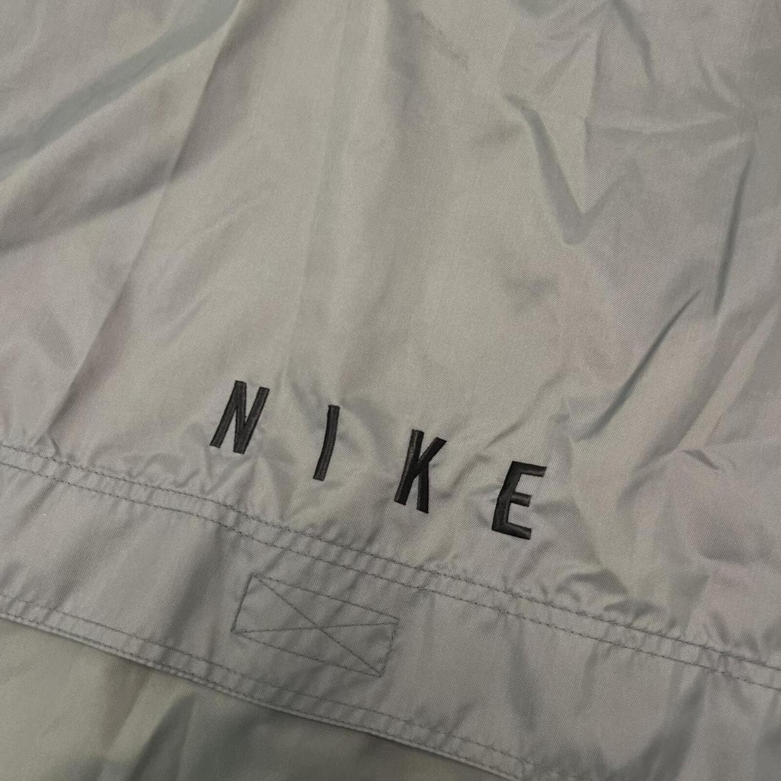 Vintage 90s Nike Grey Khaki Hooded Anorak Half Zip Windbreaker Jacket Mens Large