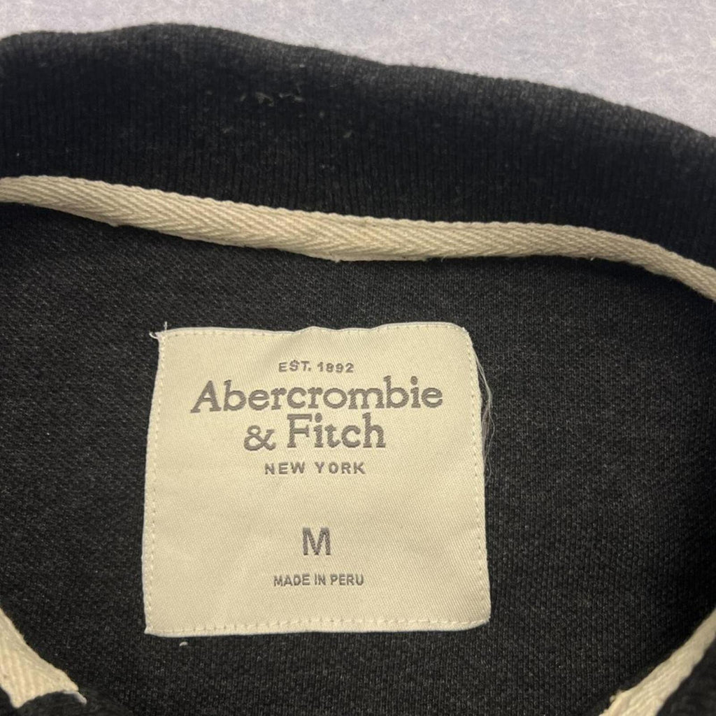 Vintage Abercrombie & Fitch Charcoal Muscle Polo Shirt Preppy Y2K Mens Medium