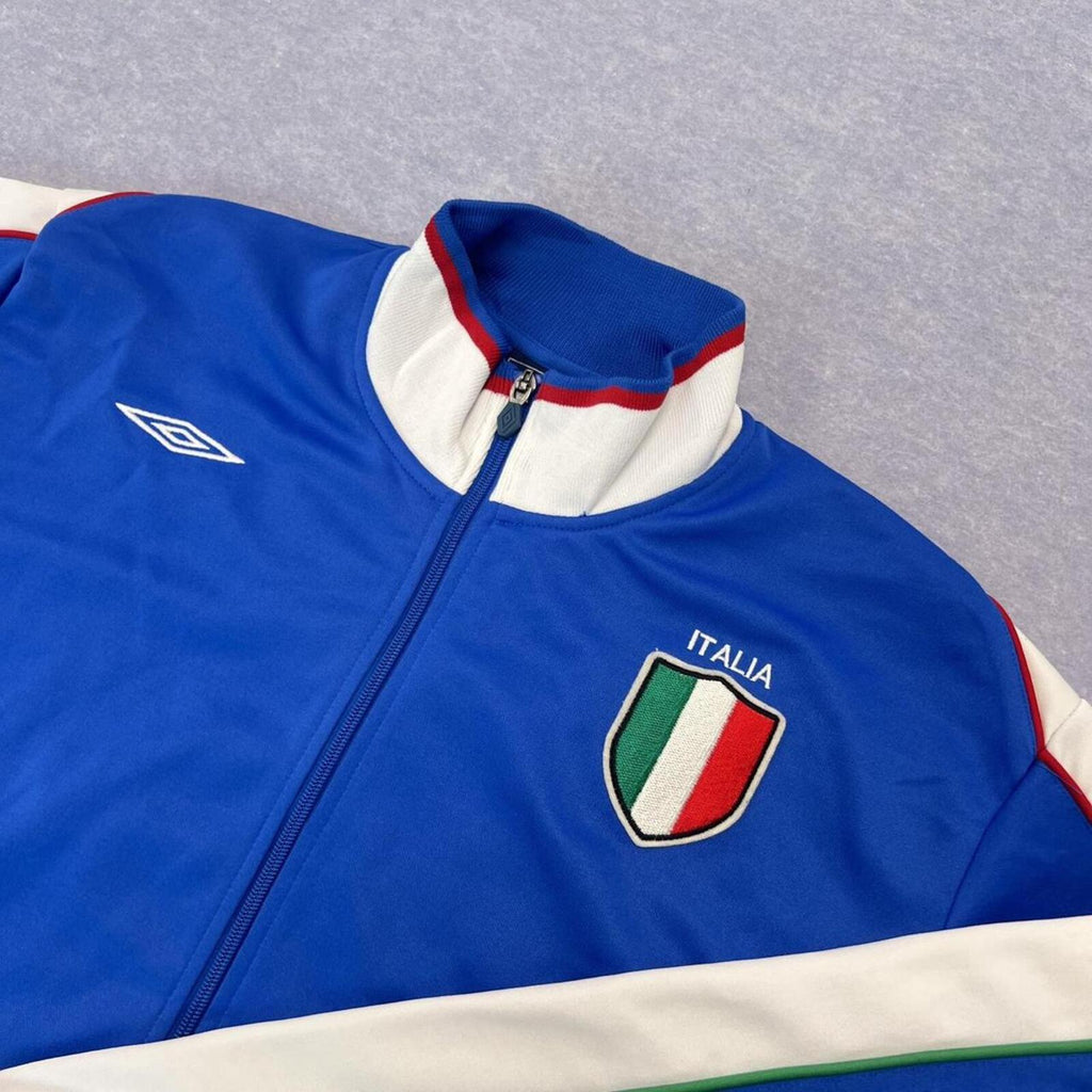 Vintage Umbro Italy Italia National Team Blue Full Zip Track Jacket Mens Medium