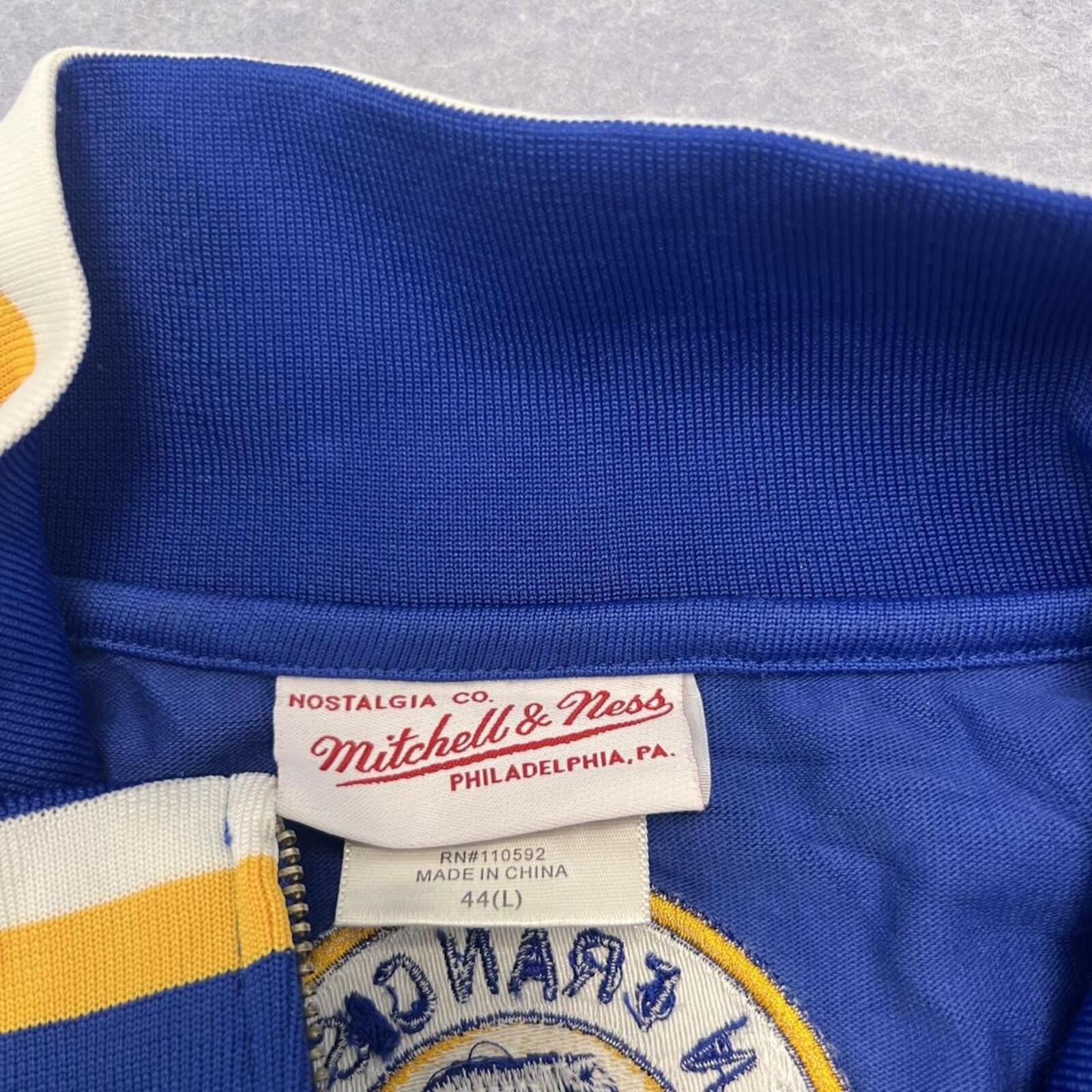 Vintage Mitchell & Ness NBA San Francisco Warriors Golden State The City Retro Full Zip Track Jacket Large